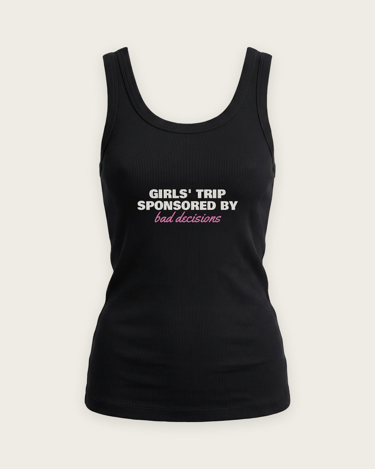 Regata Canelada “Girls' Trip Sponsored by Bad Decisions” — Preto